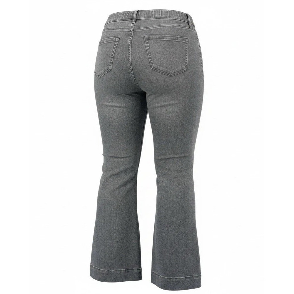NWT J. Jill Size 24 High Rise Flare Jeans Galaxy Wash Grey Stretch Denim Boho - Picture 10 of 13
